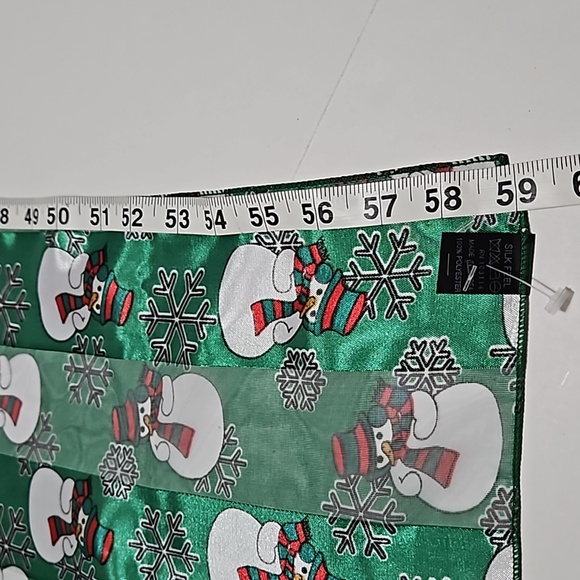 Snowman Snowflakes Christmas Silky Long Scarf #W-791 - Picture 2 of 5
